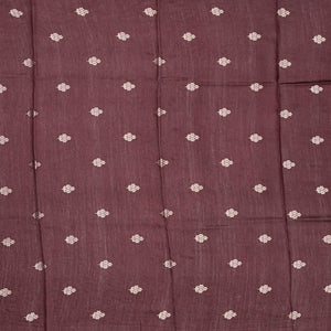 Rosy  Brown Handloom Tussar Silk Saree With Printed & Embroidery Motifs-Rosybrown