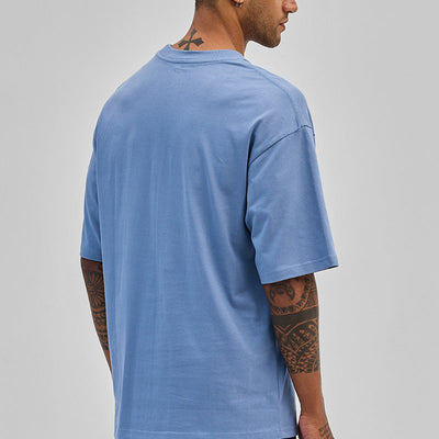 Blue Utility Pocket Oversized T-Shirt