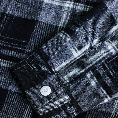 Black Plaid Box Fit Flannel Shirt