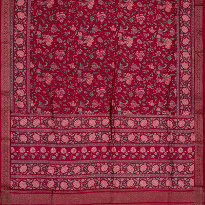 Black Handloom Tussar Linen Blend Silk Saree Printed With Diagonal Stripes