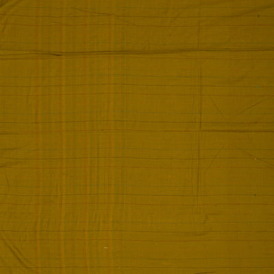 Olive Green Handloom Bengal Cotton Saree With ( Dora ) Stripes in Green, Brown and Red