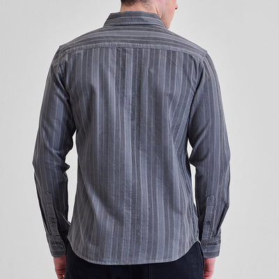 Grey Corduroy Slim Fit Shirt