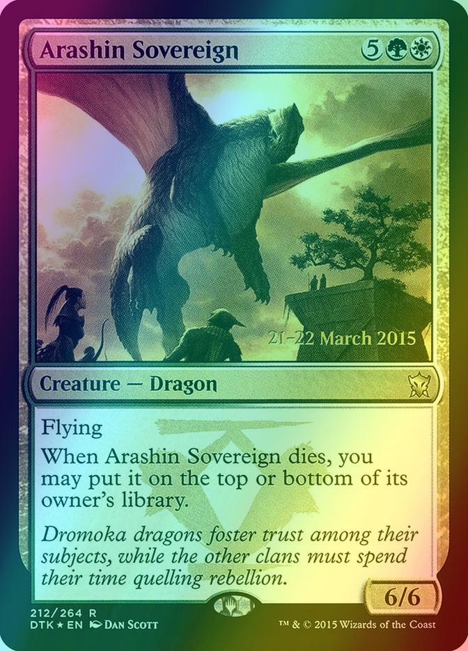 Arashin Sovereign [212s] [Prerelease ] [Dragons of Tarkir Promos] [Foil]