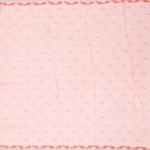 Bubblegum Pink Handloom Linen Saree With Printed Cow Motifs