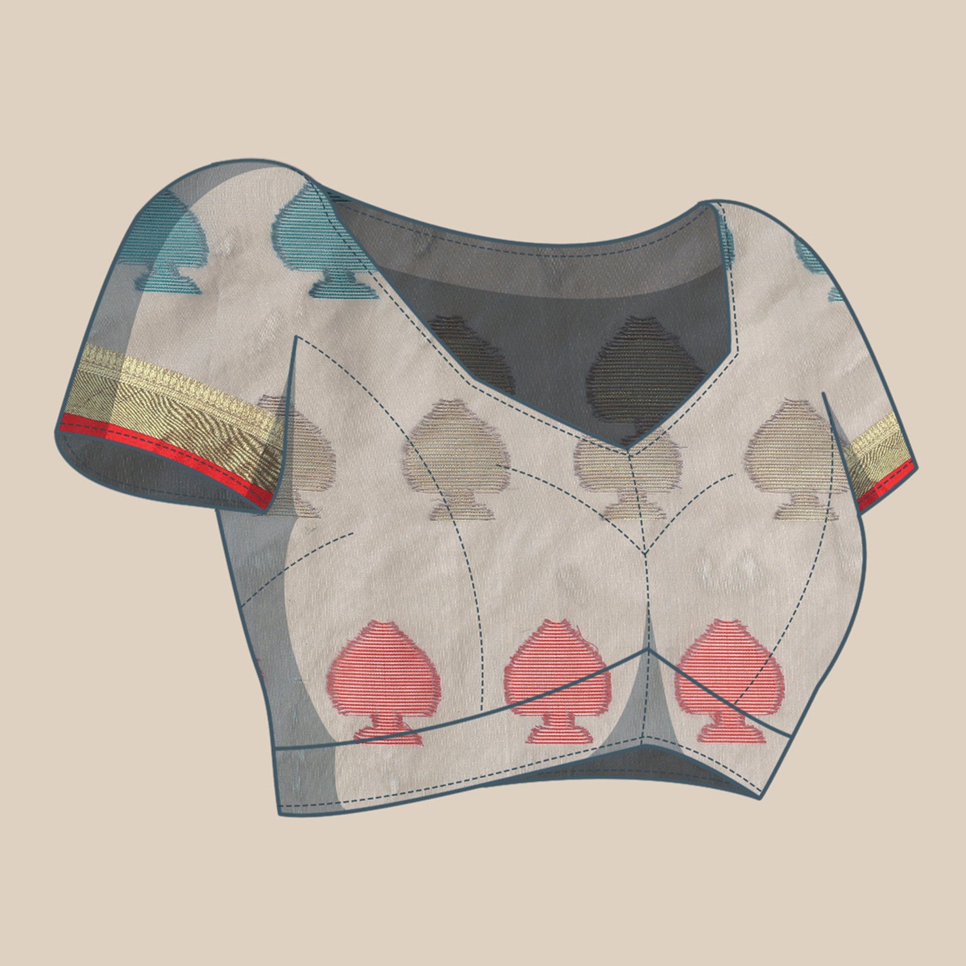 Grey Woven Organza Saree