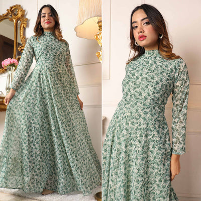 green-printed-georgette-gown
