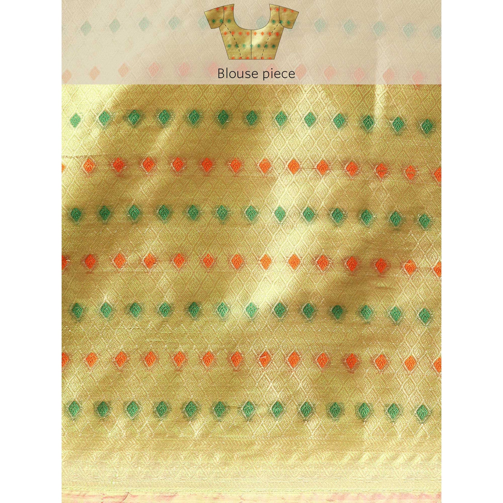 Mehendi Green Floral Woven Organza Silk Saree