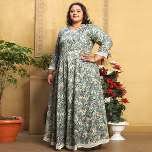 green-floral-printed-rayon-long-kurti