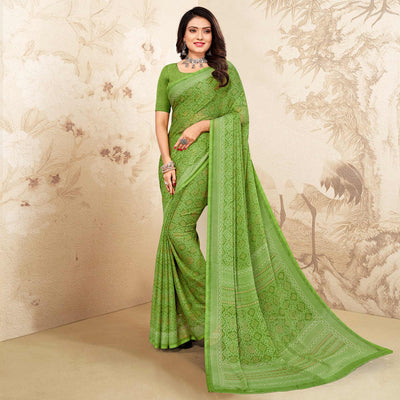 green-bandhani-printed-chiffon-saree-2