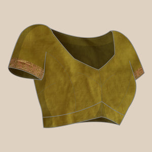 Mehendi Green Floral Woven Organza Silk Saree With Tassels