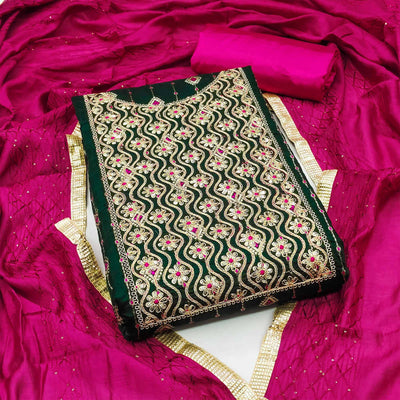 green-woven-with-embroidered-modal-dress-material
