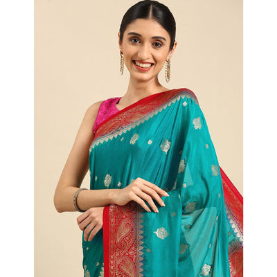 Blue Woven Kanjivaram Silk Saree