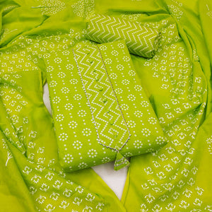 green-bandhani-printed-pure-cotton-dress-material-1