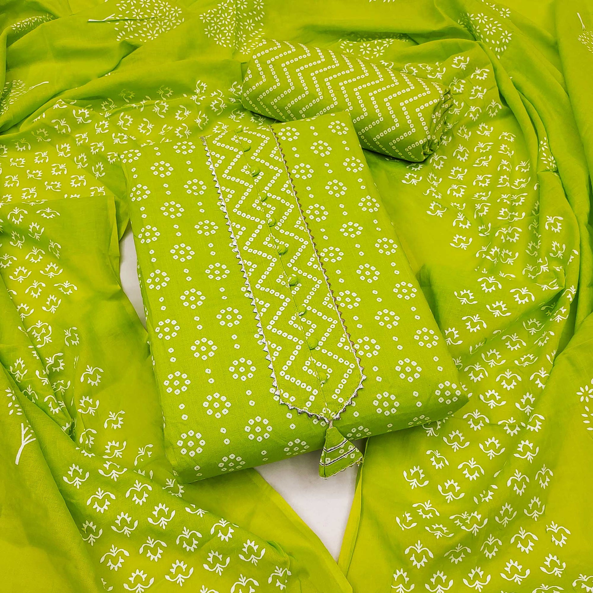 green-bandhani-printed-pure-cotton-dress-material-1