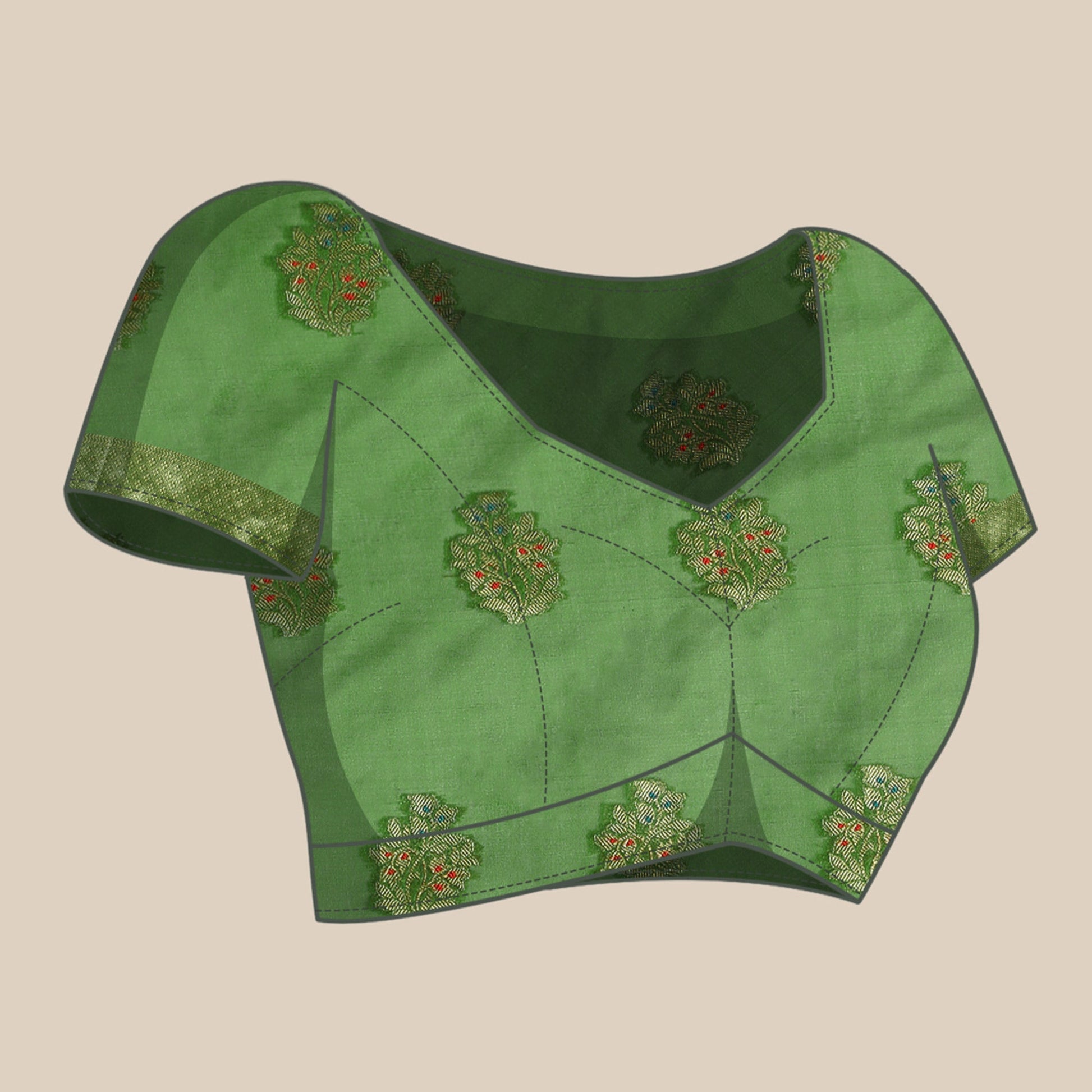 Mehendi Woven Organza Saree