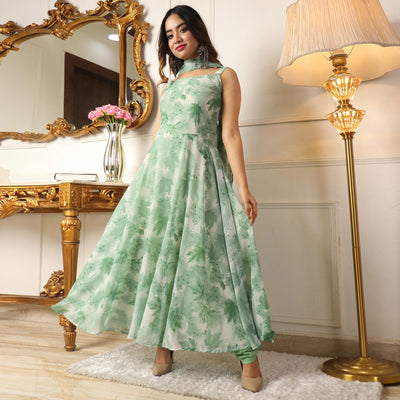 green-floral-printed-georgette-anarkali-suit