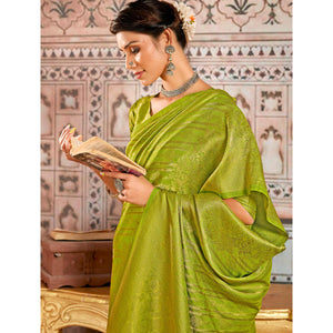 green-floral-woven-art-silk-saree-5