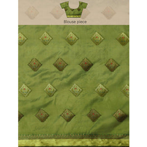 Mehendi Woven Organza Saree