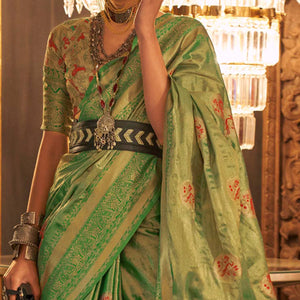 green-woven-art-silk-saree-with-tassels-12