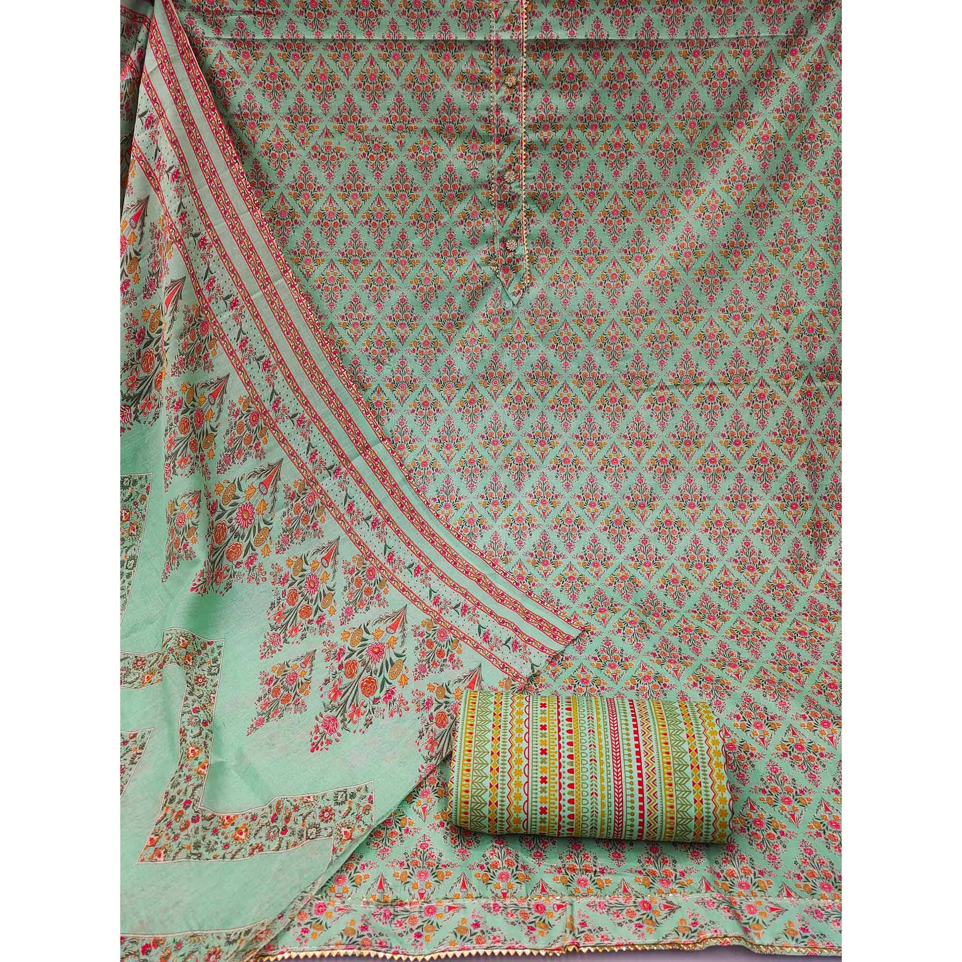green-floral-printed-poly-cotton-dress-material