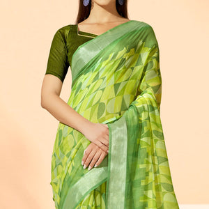 green-printed-cotton-silk-saree-with-tassels-1