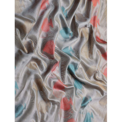 Grey Woven Organza Saree