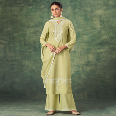 green-floral-lucknowi-rayon-palazzo-suit
