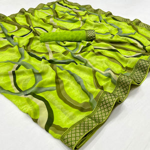 m-green-printed-georgette-saree