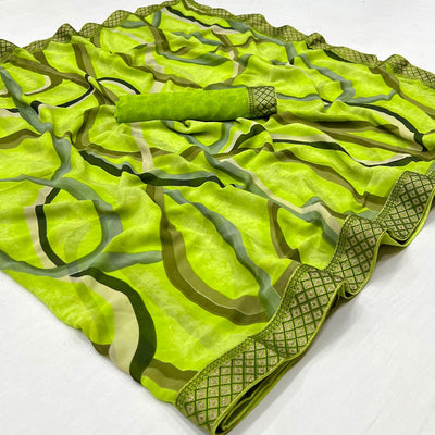 m-green-printed-georgette-saree