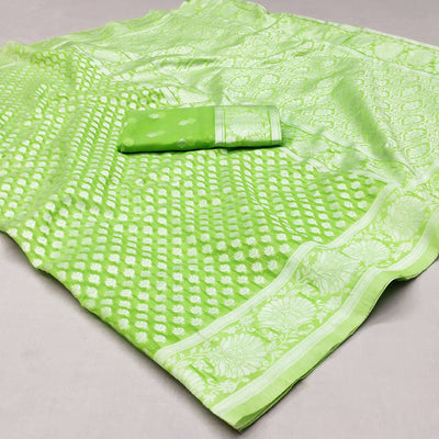 green-woven-cotton-silk-saree-5
