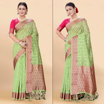 green-woven-organza-saree-with-tassels-18