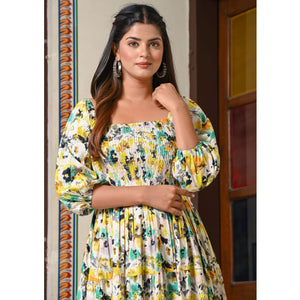 Multicolor Floral Printed Pure Cotton Dress