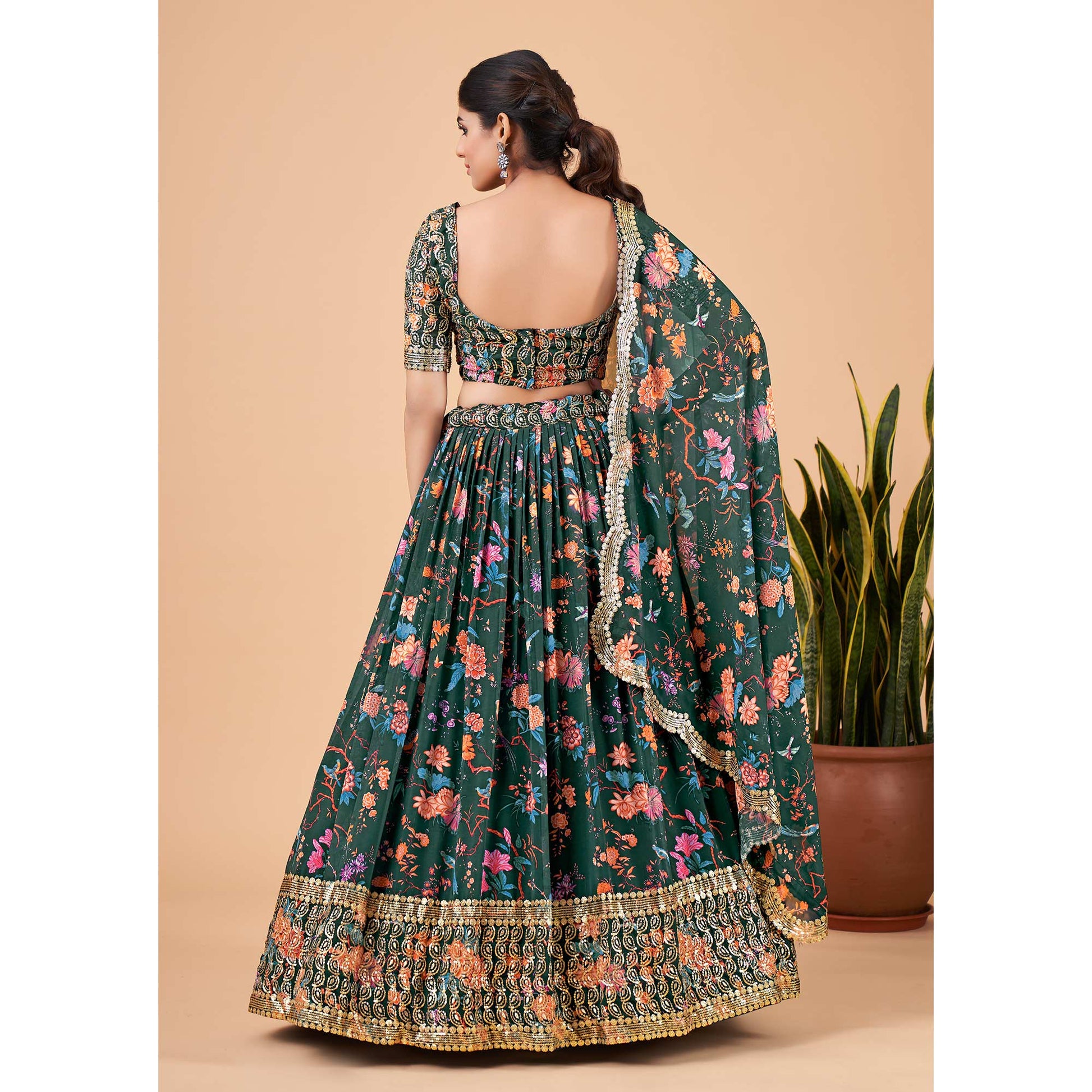 green-floral-printed-and-sequins-work-georgette-lehenga-choli