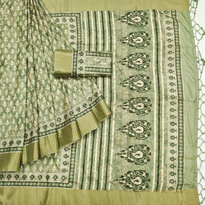 green-floral-digital-printed-matka-tussar-silk-saree-with-tassels