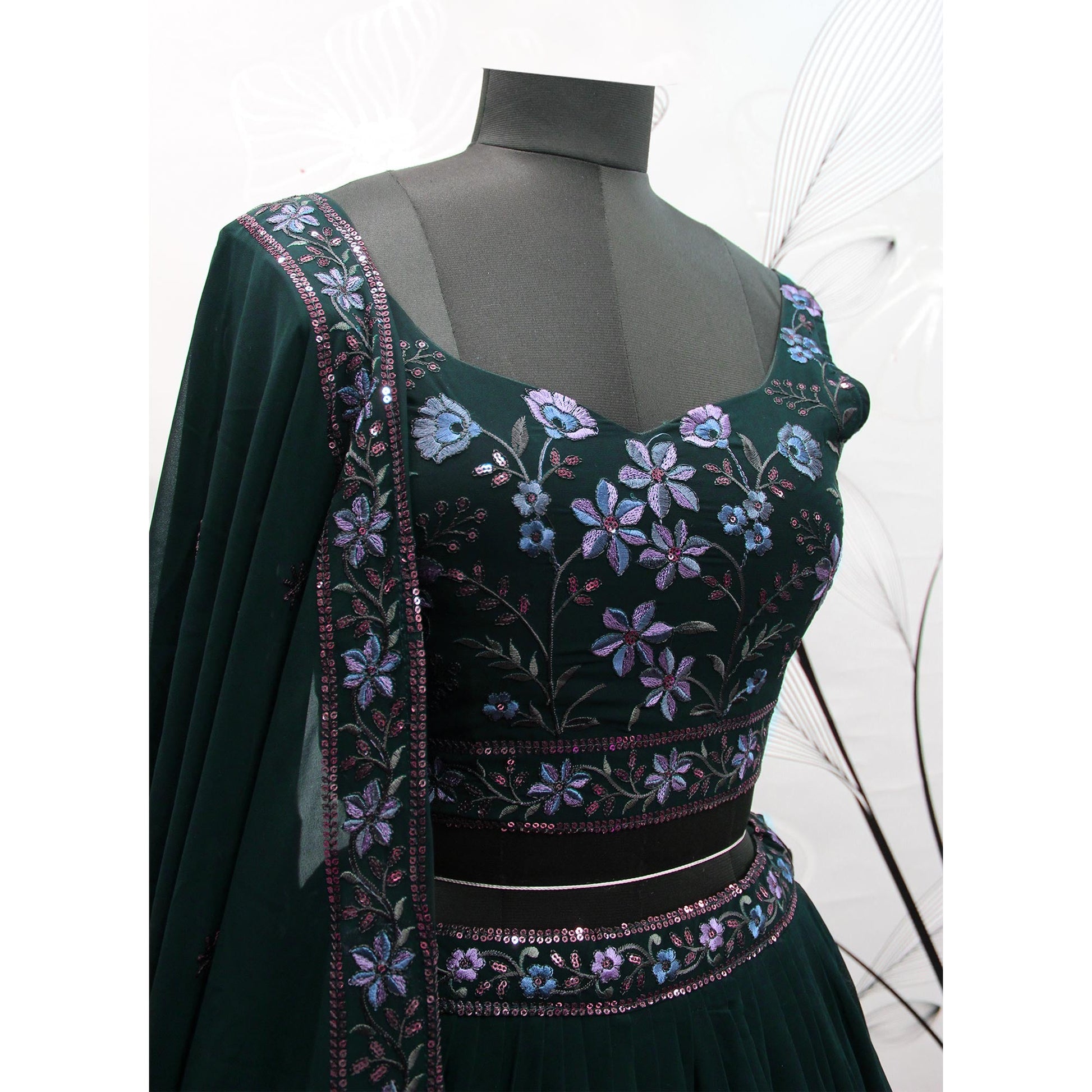 green-sequins-embroidered-georgette-lehenga-choli