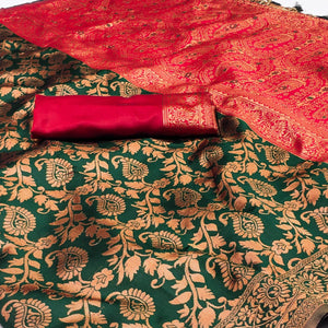 green-floral-woven-jacquard-saree
