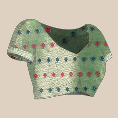 green-floral-woven-organza-silk-saree