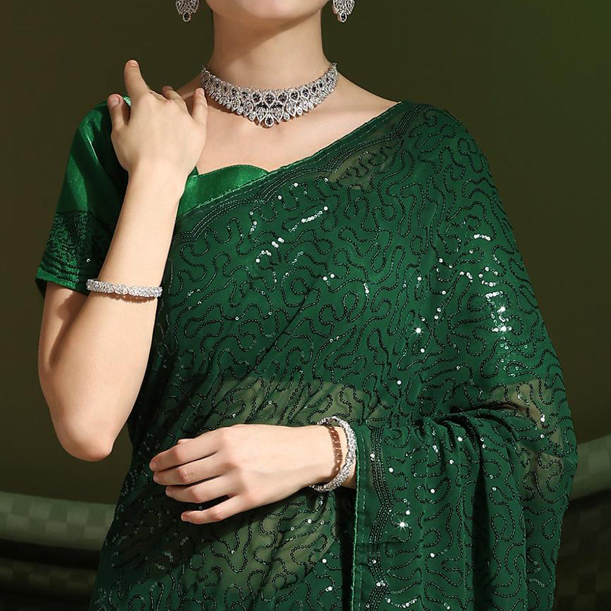 green-sequins-embroidered-georgette-saree