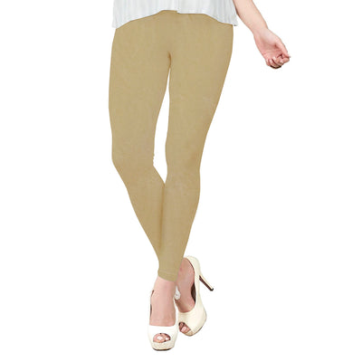 Light Golden Pure Cotton Ankle Length Leggings