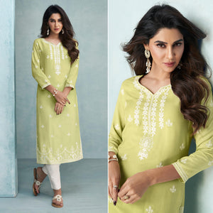 green-lucknowi-embroidered-rayon-kurti-1