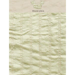 Light Green Foil Printed With Swarovski Chiffon Saree