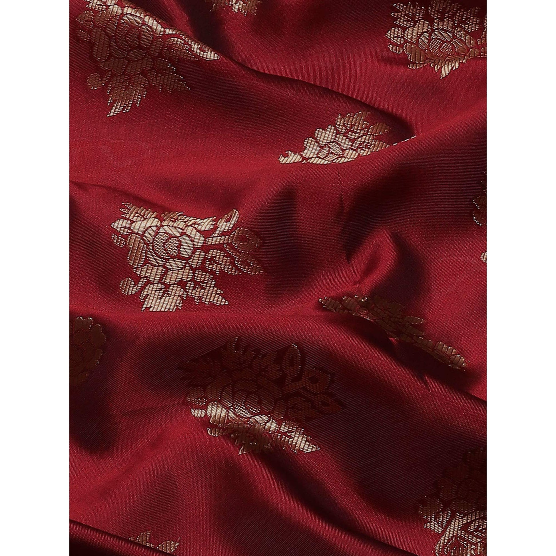 Maroon Woven Banarasi Silk Saree
