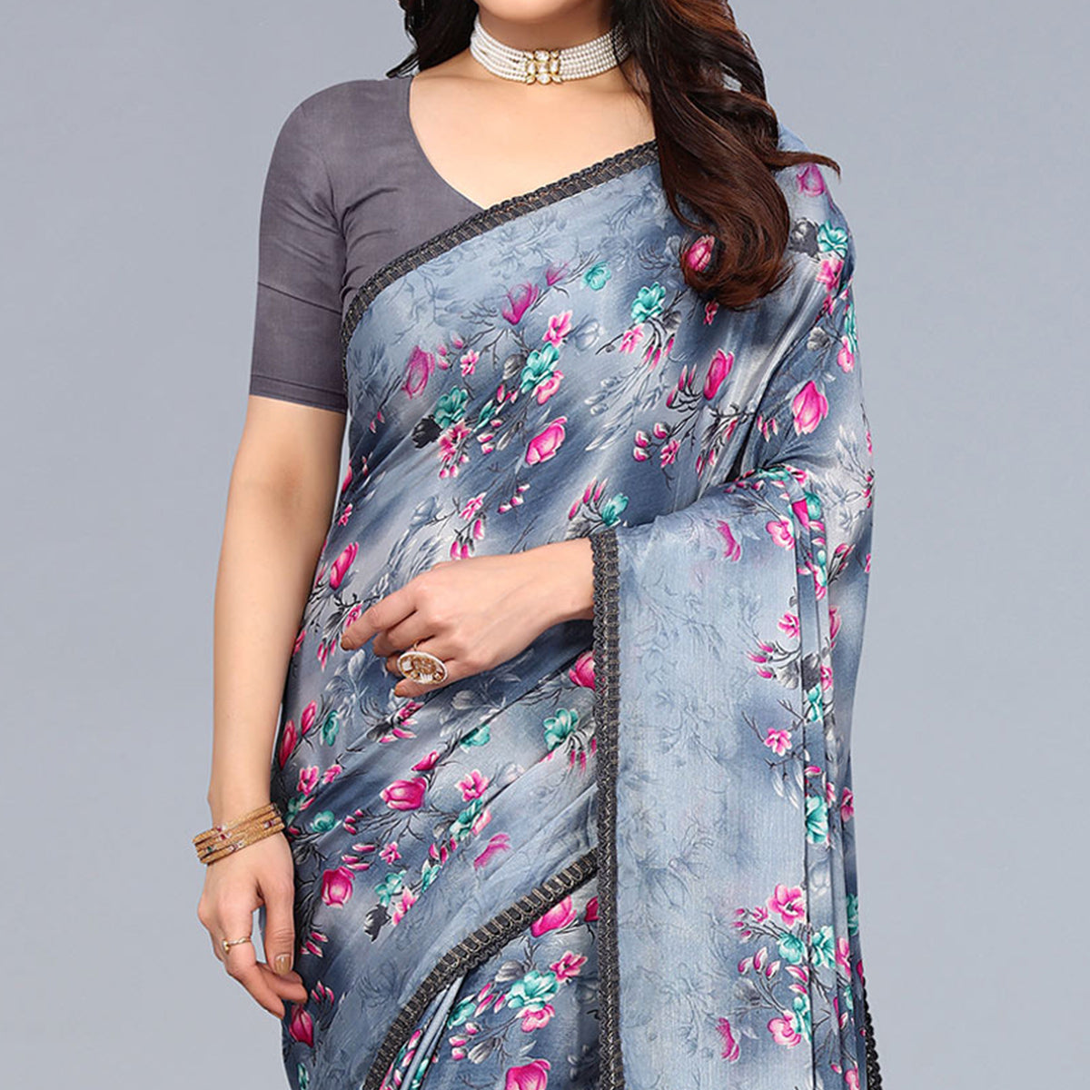 grey-floral-printed-art-silk-saree-with-crochet-border