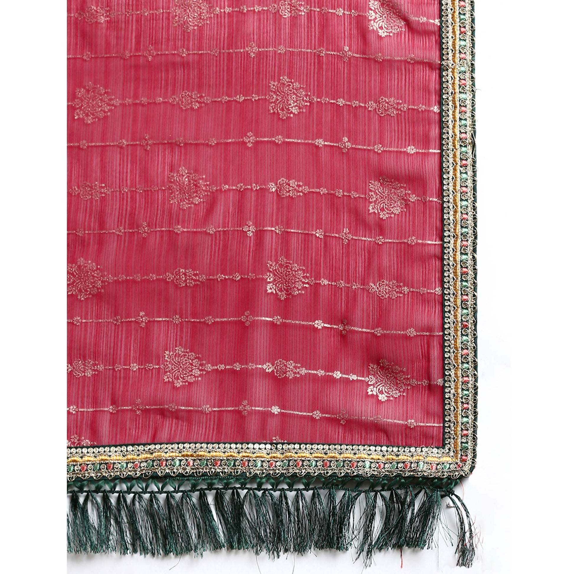Maroon Foil Printed With Fancy Border Zomato Silk Saree