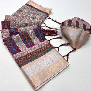 Multicolor Floral Digital Printed Pure Cotton Saree