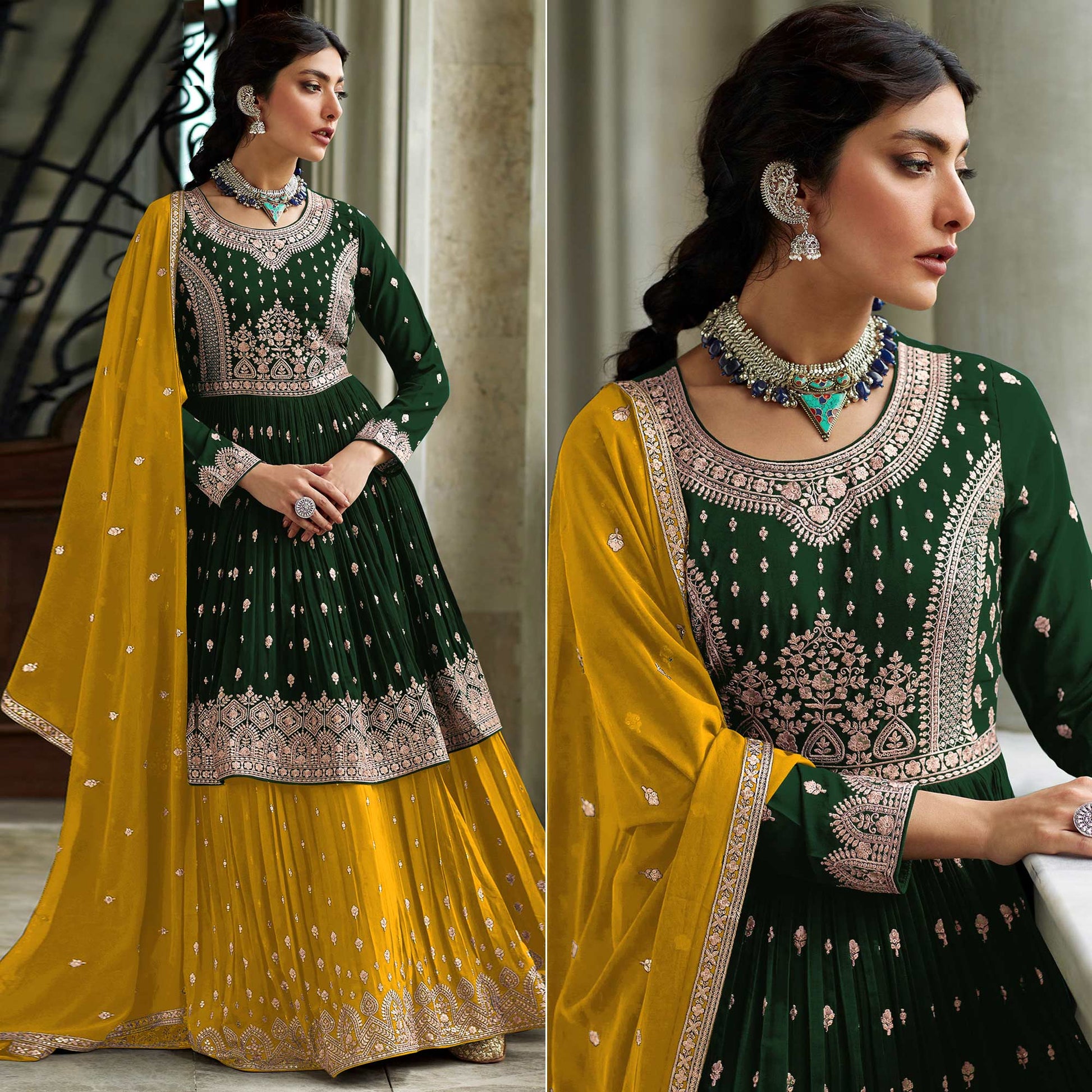 green-floral-embroidered-georgette-sharara-suit-2
