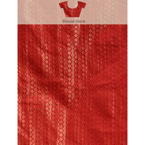 Maroon Foil Printed With Swarovski Zomato Silk Saree