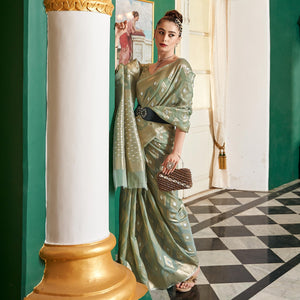 green-woven-cotton-silk-saree-6