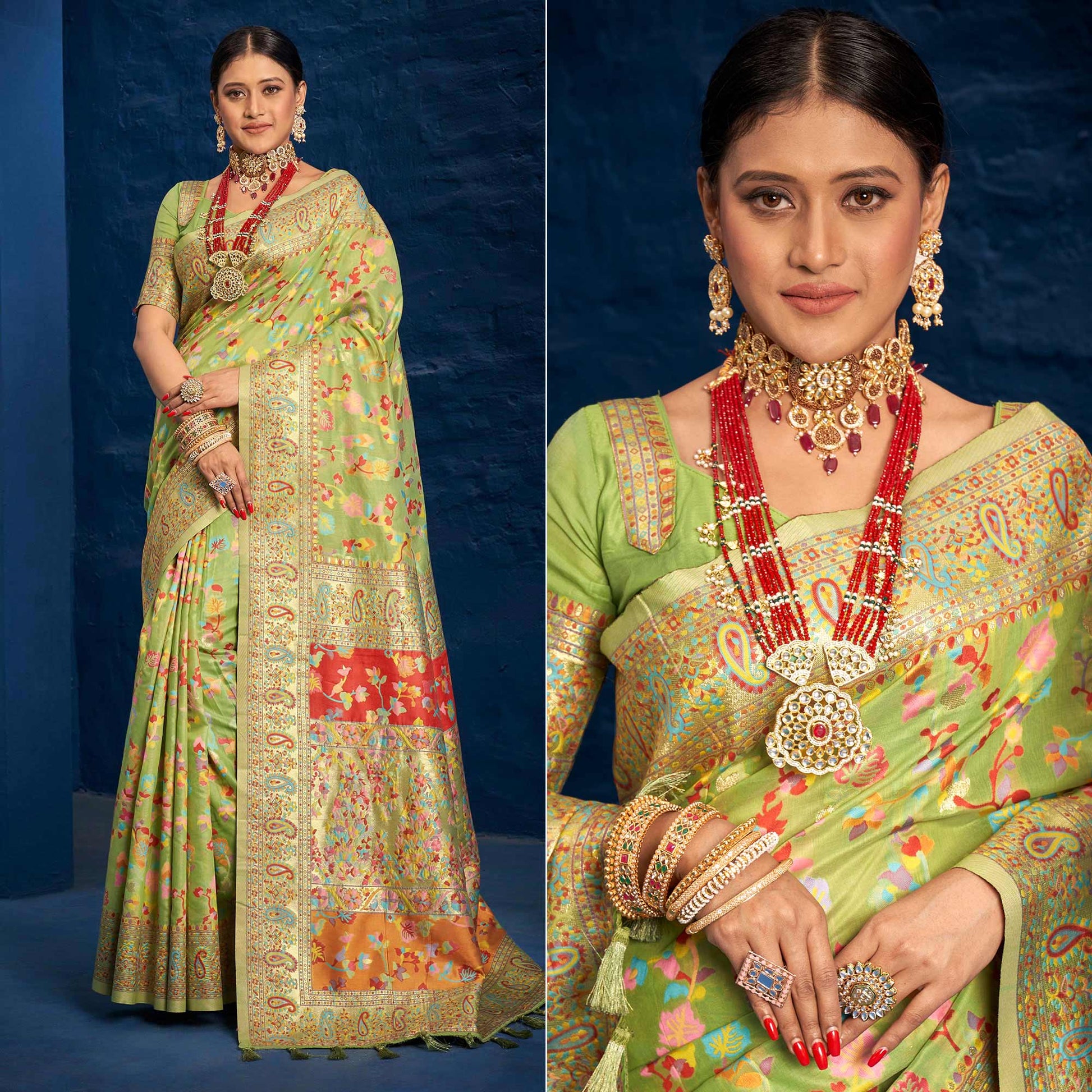 green-woven-art-silk-saree-with-tassels-10