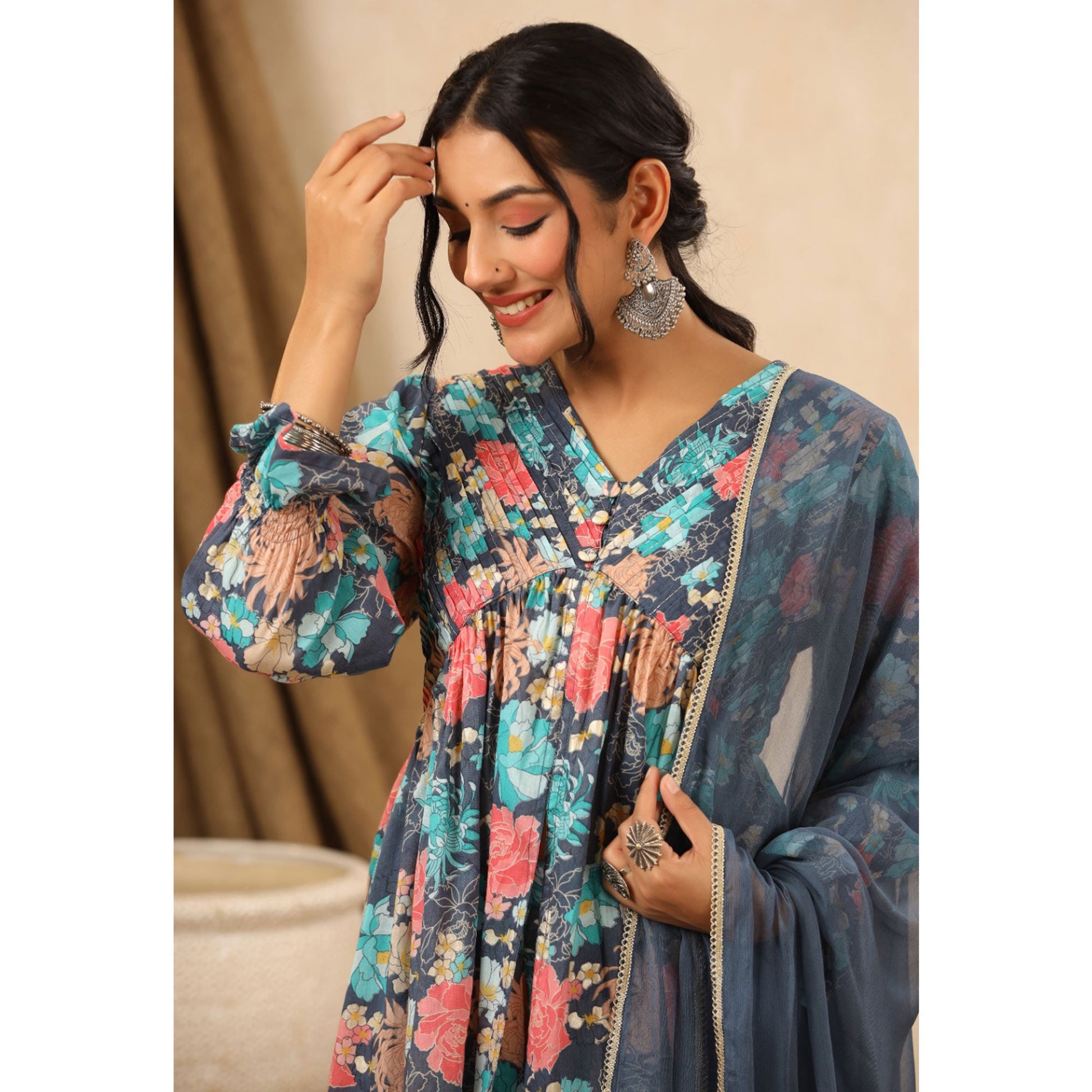 blue-floral-printed-muslin-sharara-suit-1